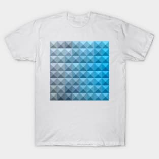 Bright Cerulean Blue Abstract Low Polygon Background T-Shirt